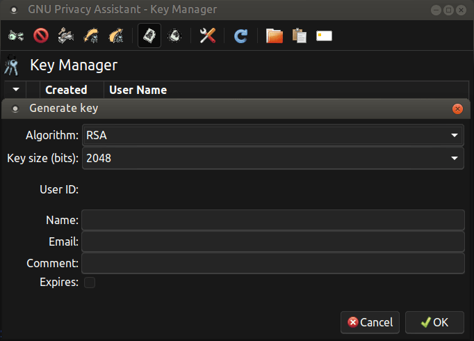GPA makes GPG key generation super easy. GPA makes GPG key generation super easy.