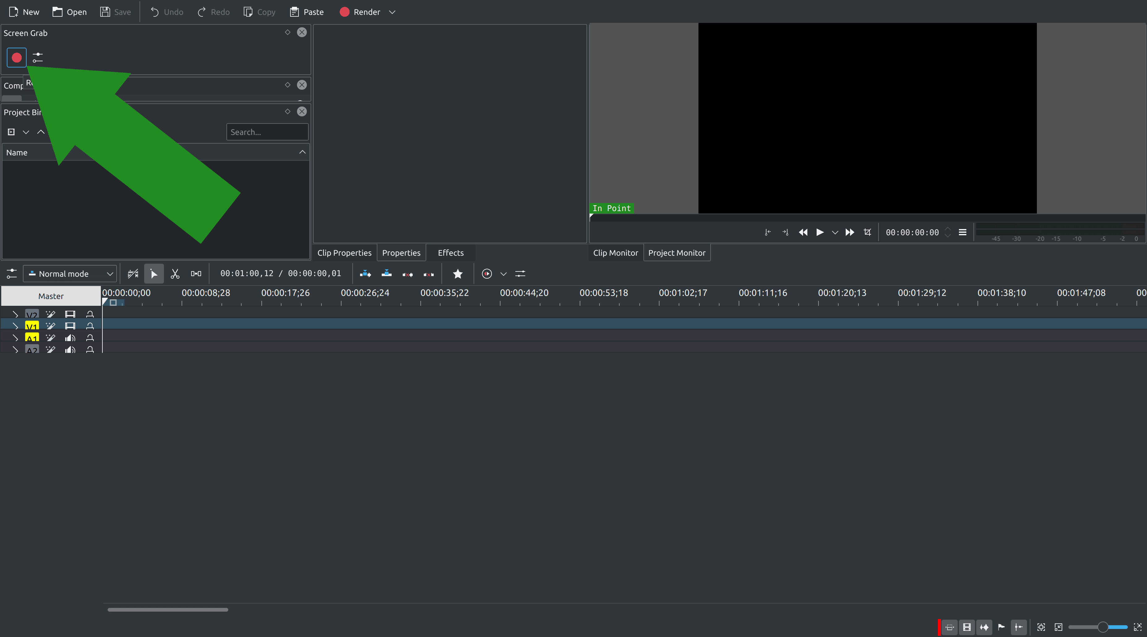 Screen grab by using the red button.