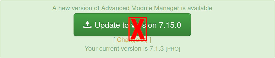 regular labs advanced module manager version check