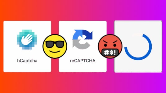 hCaptcha is cool but broken Google NoCaptcha makes user angry.